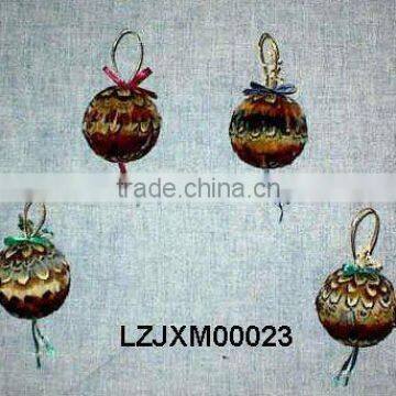 Christmas pheasant feather balls LZJXM00023