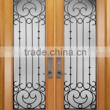 Full Lite Glass Door Iron Grille Design DJ-S9050MW