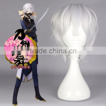 Girl Sexy Image Webgame Touken Ranbu Nakigitsune Cosplay Wig and Wig Hairnet for costume 30 cm