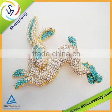 ew Design Bunny Shape Costume Rhinestone Brooches Wholesale In Factory