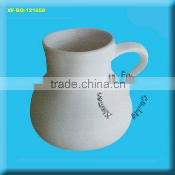 unpainted ceramic bisque wine jug