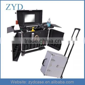 Professional Makeup Trolley Case Type and Rolling Aluminum Hairdresser Case ZYD-HZMhairc001