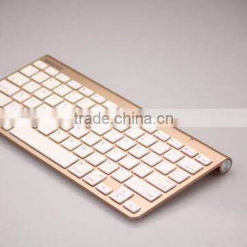 Standard wireless Bluetooth cordless gold and sliver color keyboard and mouse combo