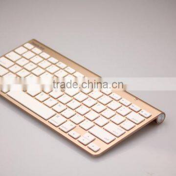 Standard Wireless Bluetooth Cordless Gold and Sliver Color Keyboard and Mouse Combo