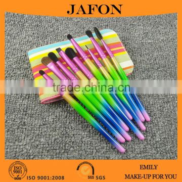 9 piece gradient eye makeup brushes set with travel pouch