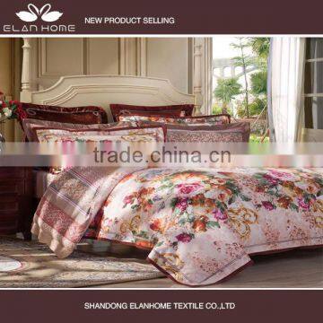 100% cotton new designs reactive print luxury jacquard bed linen