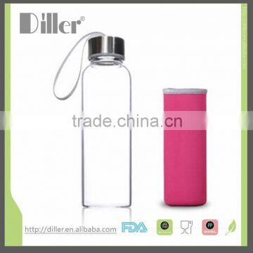 High-quality Environmental Borosilicate Glass Water Bottle With Colorful Nylon photo-3