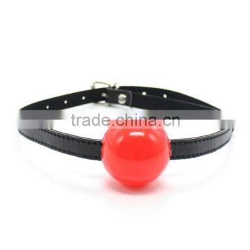 New arival sex toy PU strap solid ball mouth gags