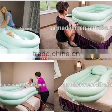 home care 2 layers pvc inflatable portable bathtub for patient and handicapped