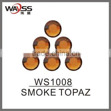 Smoke Topaz Machine Cut Hotfix Stones Loose Rhinestones