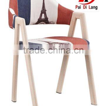 Modern Apperance Home Furniture Wood garin spraying Iron Material Leisure Dining Chair