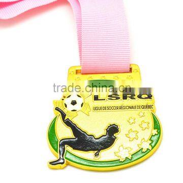 custom gold plating football souvenir metal medal