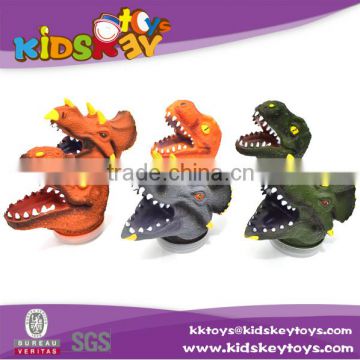 High quality pvc toy dinosaur hand puppet for adult