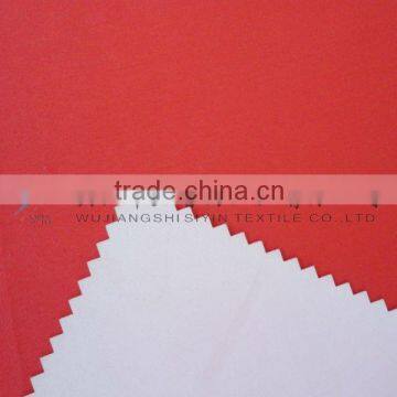 plain full-dull PU coated waterproof red peach skin fabric