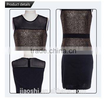 2016 Guangzhou New Arrival Fashion Designs Western Fashion Dress Sleeveless Mini Beautiful Summer Dress Supplier's Choice photo-5