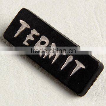 Embossed PVC Rubber With 3D Metal Logo Labels for Clothing Jeans Shoes Bags photo-4