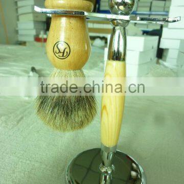 Chrome Shaving Brush Stand & Badger Shaving Brush Set, Men Shaving Stands, Shaving Brush Stands, FS Shaving Stands Set