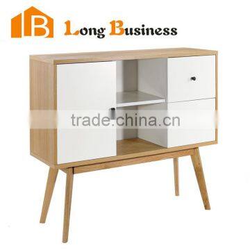 LB-AL5417 MDF board beech wood leg low glossy painting living room display storage cabinet