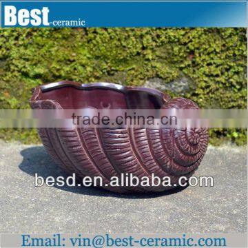 unique shape ceramic seashell flower pot