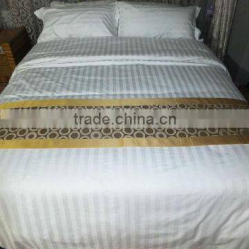 3cm satin strip bed sheet/100% cotton