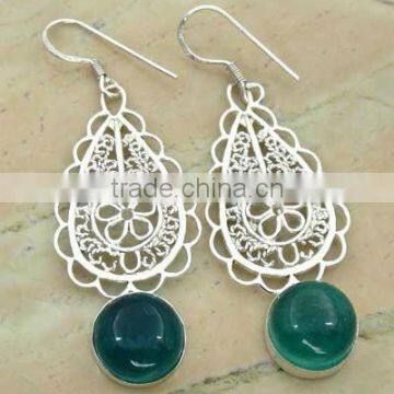 Dazzling ! APATITE Earrings & .925 Sterling Silver Earrings, silver jewelry wholesaller