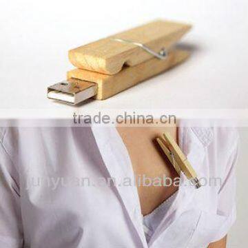 wood advertising paper clip usb stick