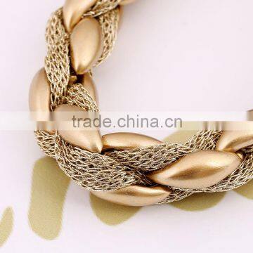Fashion Necklace Charm Chain Statement Bib Necklace Matte Gold Plated Necklaces Jewelry For Women photo-3