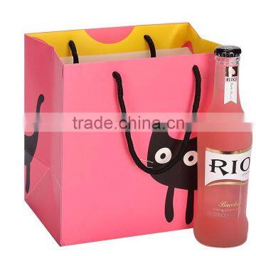 magenta bag with cat paper bag gift bag shopping paper bag high quality customized print your logo