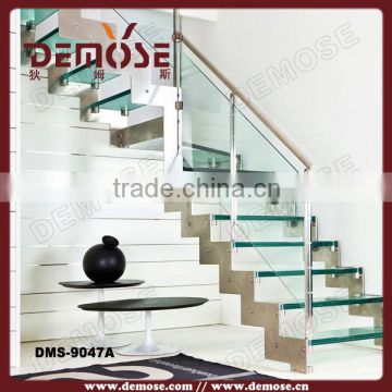 place-saving stair with glass steps with low price