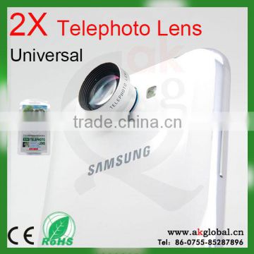 Universal 2X telephoto lens for Samsung galaxy S4,magnetic smartphone zoom telescope lens for mobile phone