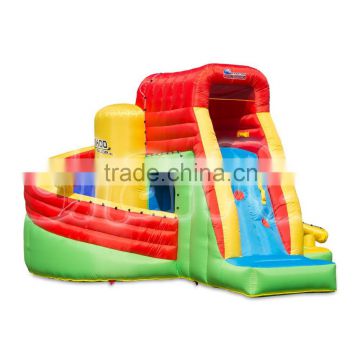 Home use small inflatable winding slide with climb