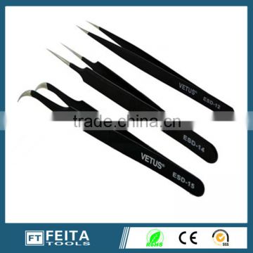 stainless steel ESD Tweezers /hand made eyebrow Tweezers