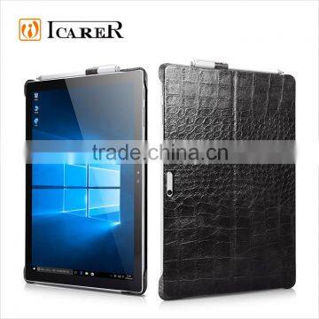 ICARER Genuine Leather Case for Microsoft Surface Pro 4 Back Cover with Stand Function Crocodile Grain Series                        
                                                Quality Choice