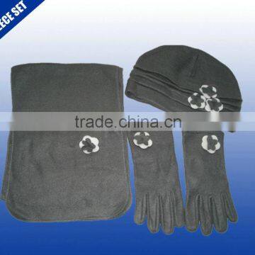 winter fleece cap/hat &scarf&gloves set crochet knitting sets