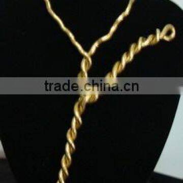 Flexible Twist Stainless Steel Necklace Gold Color