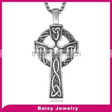 factory price Best Selling Stainless Steel jewelry celtic cross for men