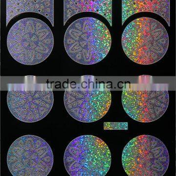 Round Shape Silver Laser Hallow Nail Stencil photo-2