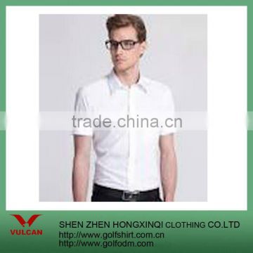 men's white blank poplin uniform formal short sleeve shirt