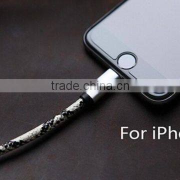China Supplier Micro USB Snakeskin Leather Usb Cables