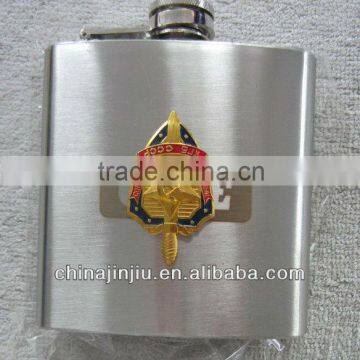 Best 7oz polished stainless steel hip flask with logo on it