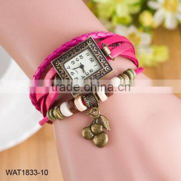 Cheap Leather Charm Ladies Bracelet Wrist Watch For Wholesale