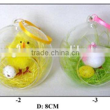 beautiful glass ball with hole for easter gift