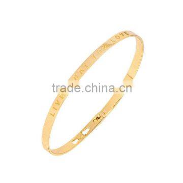 Memories Bangles With Customize Design Word 'LIVE WHAT YOU LOVE' With 4mm/7mm Width photo-3