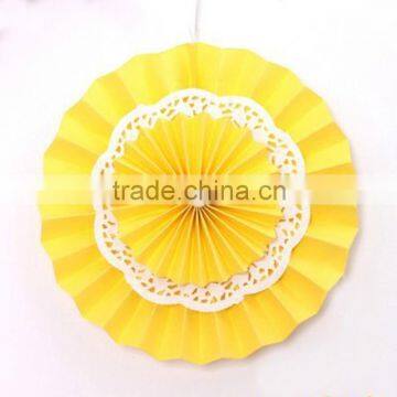 Yellow Paper Fans Backdrop Hanging Paper Fans Decoration Vintage Collection HANGING FANS birthday party Decoration