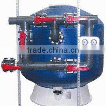 Large commercial fiberglass vertical sand filter