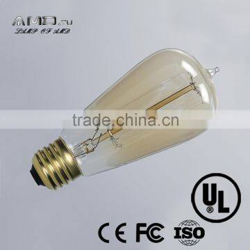 st58 brown glass shell 100w high bright incandesent filament bulb ul ce approved edison bulb