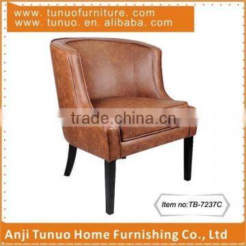 Wood leather chair for restaurant,Pipingaround,movable seat cushion,TB-7237C