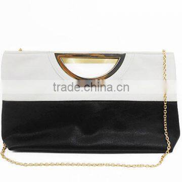 Two-tone Day and Night Chain Strap Clutch