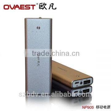 2015 china aluminum polymer battert OVAEST slim power bank charger