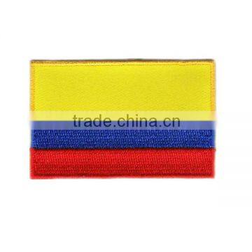 Columbian embroidered small flag patch with hook&loop backing